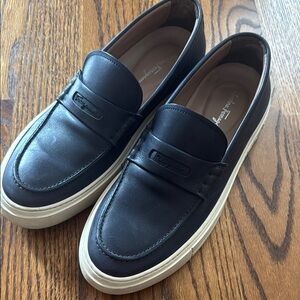Salvatore Ferragamo Black Leather Loafers with Modern Slip-On Design